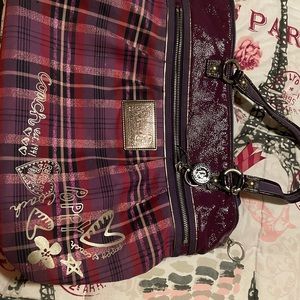 Medium size purple and pink coach purse
